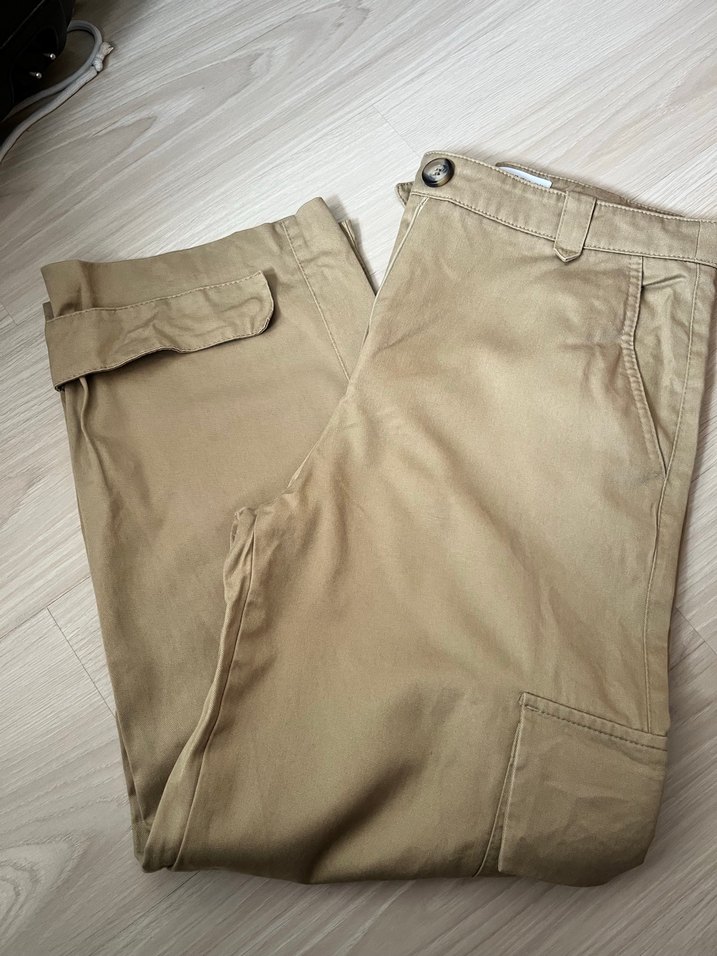 Bej Rahat Kesim Kadın Kumaş Pantolon - Görsel 3