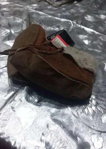 Kahverengi Peluş Detaylı Erkek Çocuk Terliği - Görsel 3