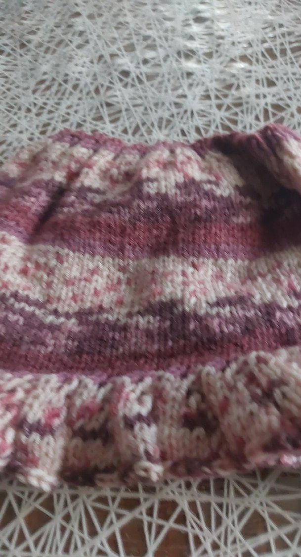 Bordo Bohem Mini Örgü Hamile Eteği - Görsel 2