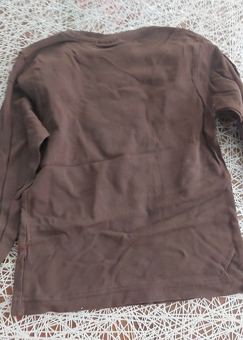 Kız Çocuk Kahverengi Baskılı Uzun Kollu Tişört - Görsel 5