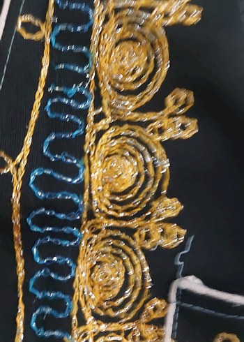 Nakışlı Boncuklu Siyah cocuk  Yelek - Görsel 3