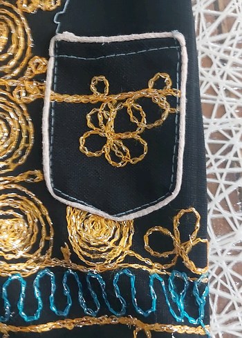 Nakışlı Boncuklu Siyah cocuk  Yelek - Görsel 4