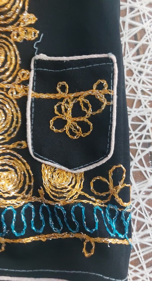 Nakışlı Boncuklu Siyah cocuk  Yelek - Görsel 4