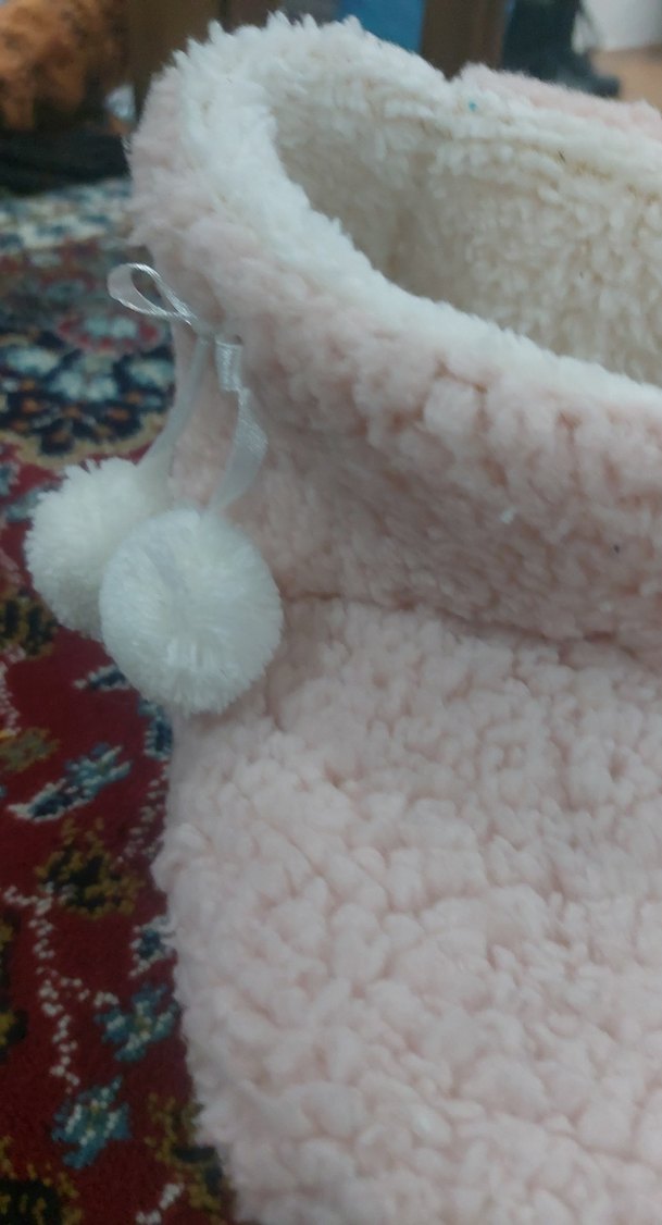 Kız Çocukları İçin Pembe Sıcak Peluş Terlik - Görsel 2