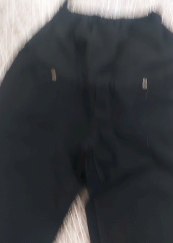 Düğmeli hamile Siyah Kadın Kumaş Pantolon - Görsel 2