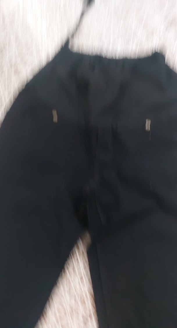 Düğmeli hamile Siyah Kadın Kumaş Pantolon - Görsel 2