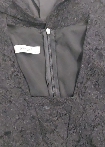 Kemer Detaylı Siyah Uzun Abiye Elbise - Görsel 7