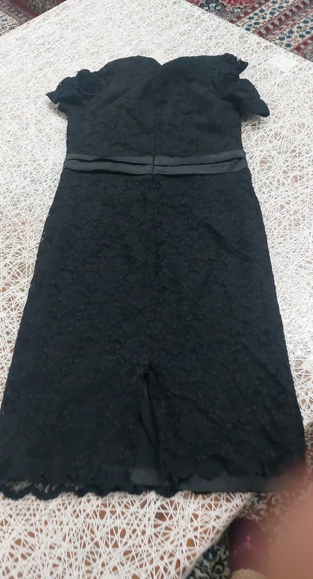 Kemer Detaylı Siyah Uzun Abiye Elbise - Görsel 5