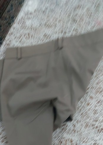 Düğmeli Bej Kadın Kumaş Pantolon - Görsel 4