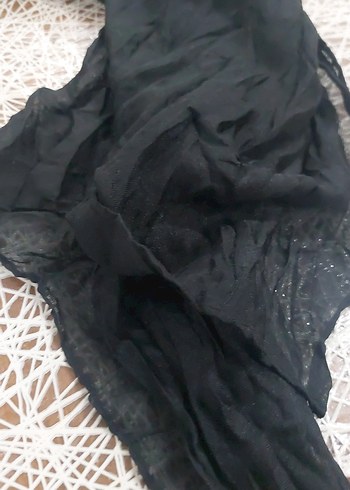 Siyah, Örtülü Kadın İpek Fular - Görsel 2