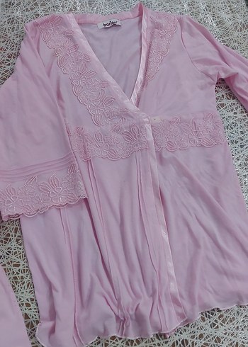 Pembe Uzun Kollu Kadın Pijama Takımı - Görsel 2
