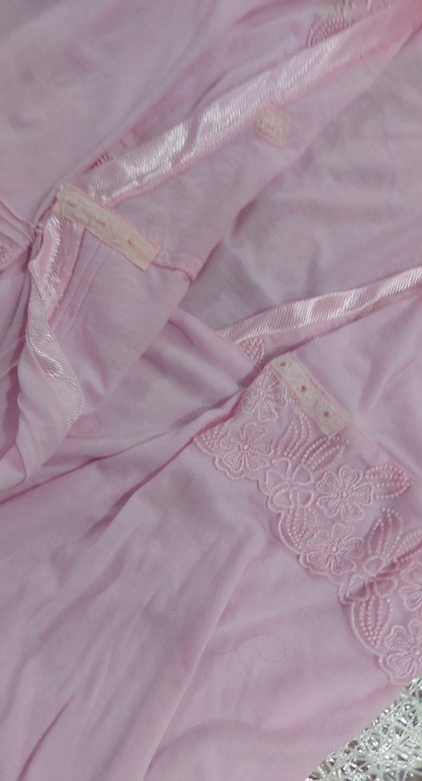 Pembe Uzun Kollu Kadın Pijama Takımı - Görsel 5