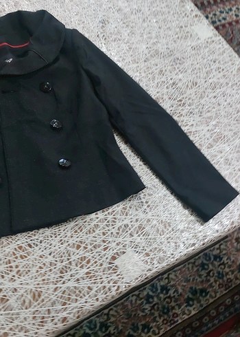 Düğmeli Siyah Goth Midi Ceket - Görsel 2