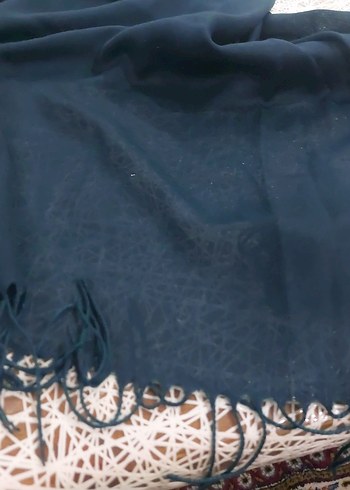 Kadın Lacivert Drapeli Şal - Görsel 2