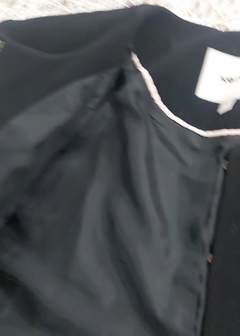 Düğmeli Siyah Mini Kadın Blazer Ceket - Görsel 4