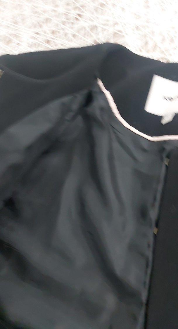 Düğmeli Siyah Mini Kadın Blazer Ceket - Görsel 4