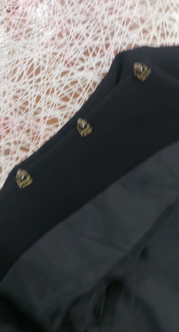 Düğmeli Siyah Mini Kadın Blazer Ceket - Görsel 5