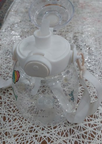 Renkli Desenli Beyaz Çocuk Termos Şişesi - Görsel 3