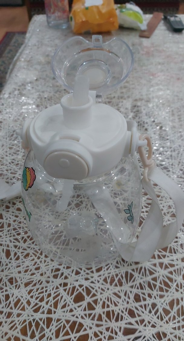 Renkli Desenli Beyaz Çocuk Termos Şişesi - Görsel 3