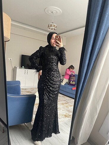 Pınar Şems Payetli tesettür abiye
