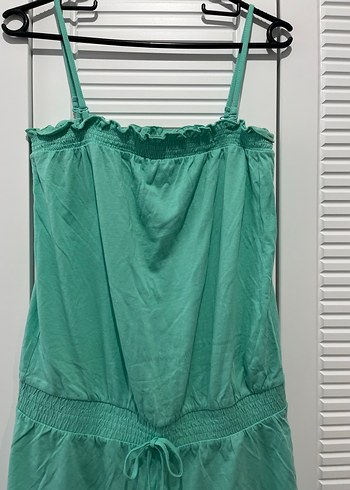 Turkuaz Kadın Kemerli Kısa Tulum - Görsel 6