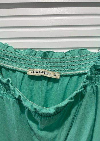 Turkuaz Kadın Kemerli Kısa Tulum - Görsel 5