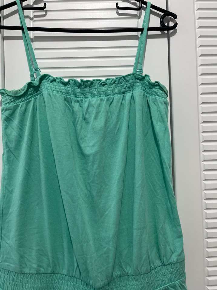 Turkuaz Kadın Kemerli Kısa Tulum - Görsel 3