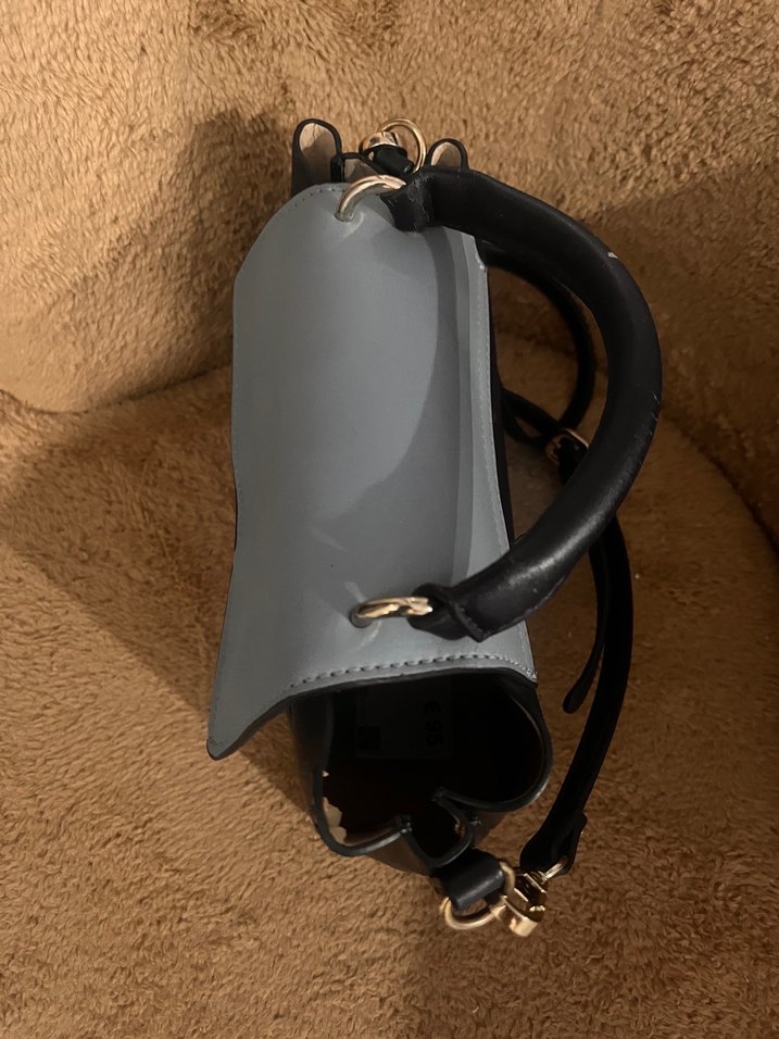 Gri Deri Kadın El Çantası - Görsel 2