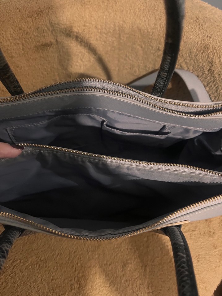 Gri Deri Yılan Desenli Kadın Çanta HM - Görsel 5