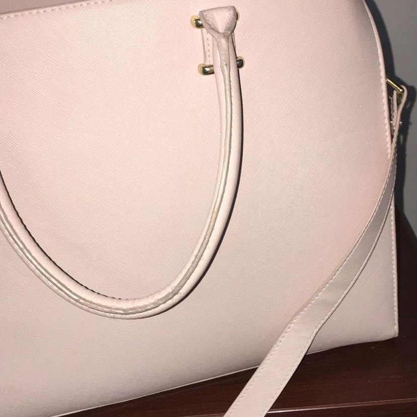 Bej Deri Kadın El Çantası H&M - Görsel 5