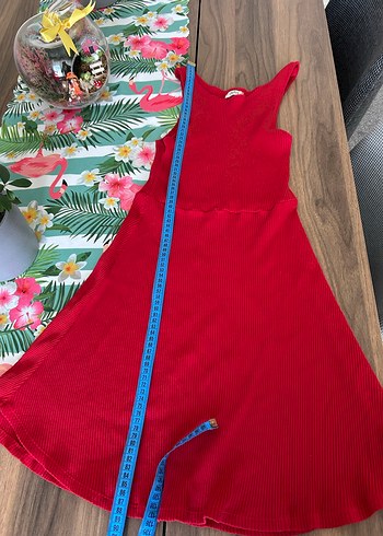 Kırmızı Yüksek Yakalı Kadın Triko Elbise - Görsel 4