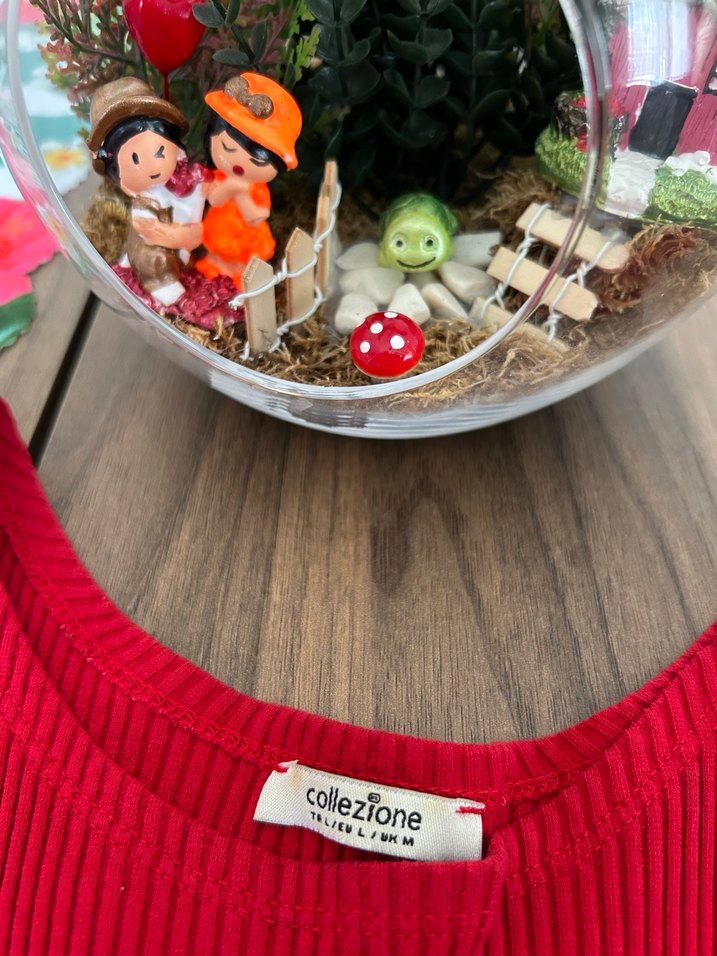 Kırmızı Yüksek Yakalı Kadın Triko Elbise - Görsel 5