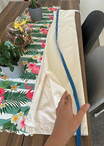 Beyaz Askılı Uzun Keten Elbise - Görsel 6