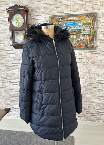 Siyah Kürklü Kadın Kışlık Mont - Görsel 6