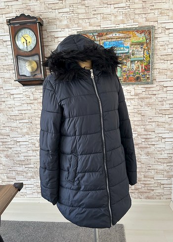 Siyah Kürklü Kadın Kışlık Mont - Görsel 9