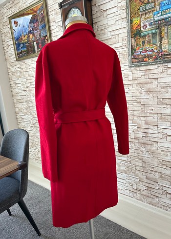 Kuşaklı Uzun Kesim Kadın Kaban Kaşe - Görsel 3