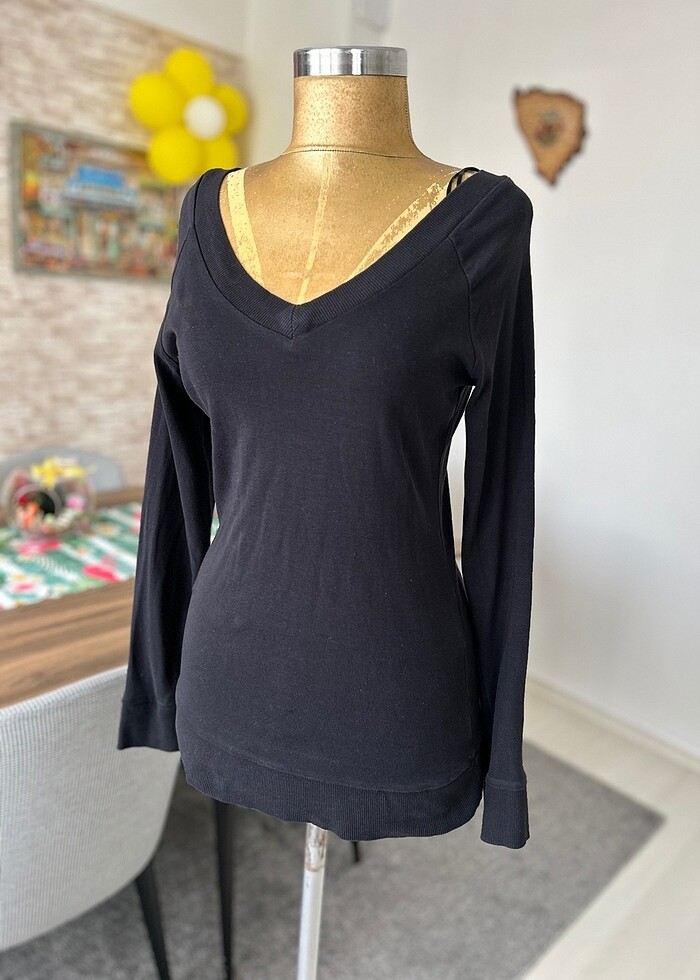 Koton Kadın V Yaka Sweatshirt - Görsel 3