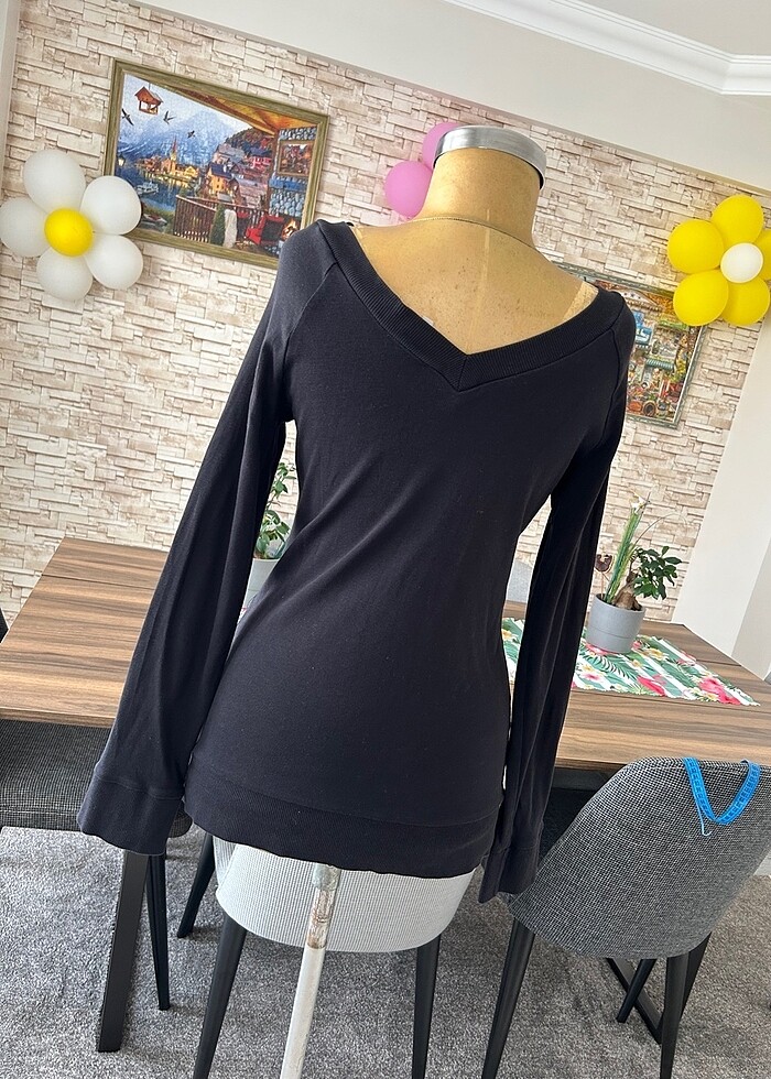 Koton Kadın V Yaka Sweatshirt - Görsel 5