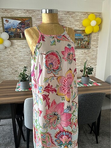 Saten Askılı Uzun Elbise - Görsel 8