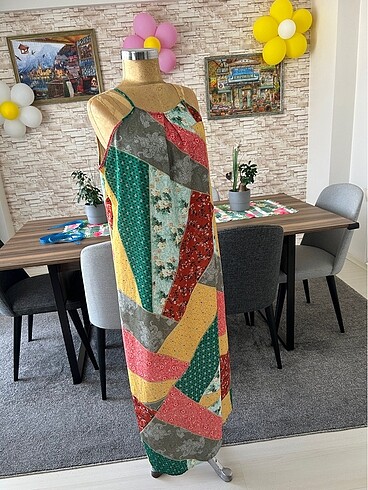 İnce Askılı Uzun Elbise - Görsel 8