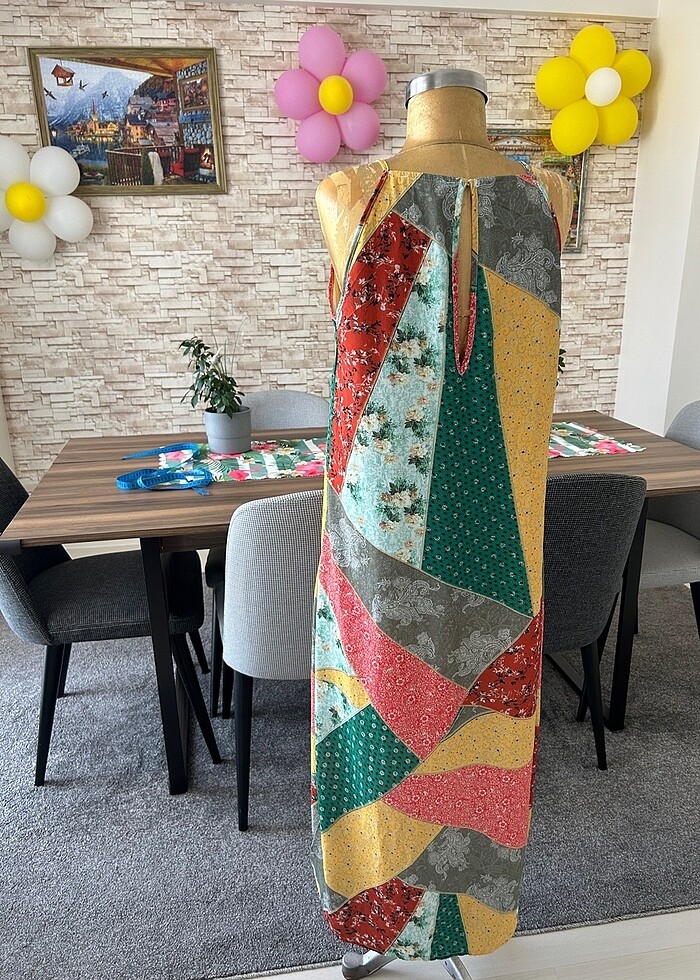 İnce Askılı Uzun Elbise - Görsel 3