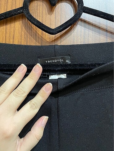 xxl Beden İspanyol paça yırtmaç detaylı tayt pantolon