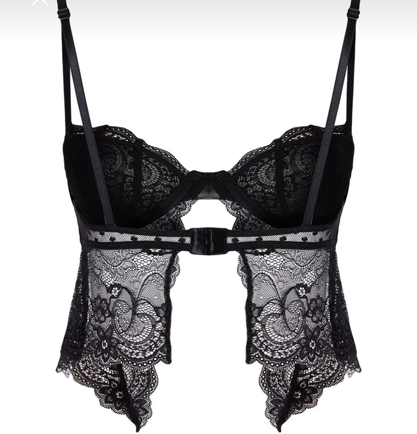 Dantel İşlemeli Siyah V Yaka Büstiyer - Görsel 2