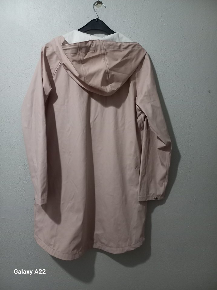 Bej Midi Kadın Yağmurluk Düğmeli Cep Detaylı - Görsel 2