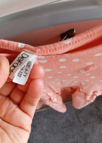 Defacto Kız Çocuk Pembe Puantiyeli Kısa Kollu Elbise