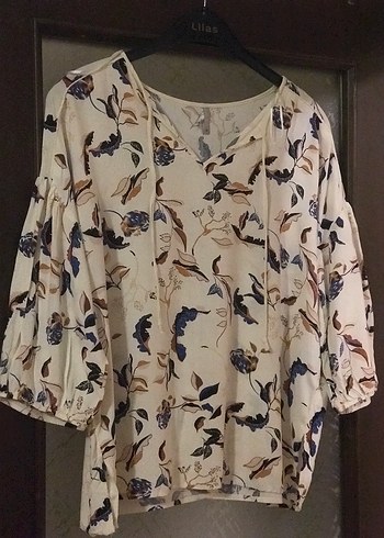 Bohem Desenli Bej Kadın Bluz - Görsel 2