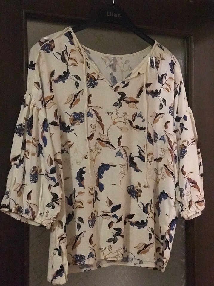 Bohem Desenli Bej Kadın Bluz - Görsel 2