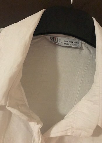 Kadın Beyaz Keten Pileli Gömlek - Görsel 4