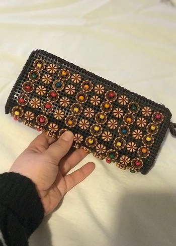 Boncuk İşlemeli Bohem Kadın Portföy Cüzdan - Görsel 2