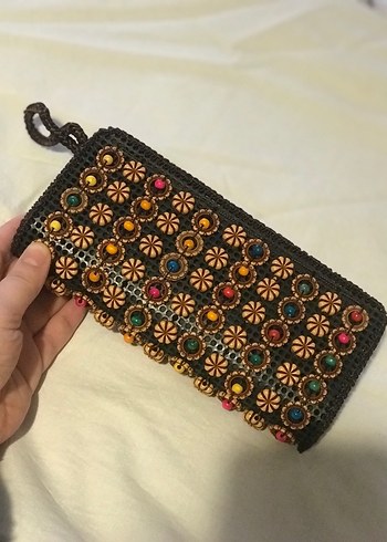 Boncuk İşlemeli Bohem Kadın Portföy Cüzdan - Görsel 3